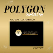 黒と金ゴールド、SVGポリゴンシェイプに独自のイメージを追加 名刺