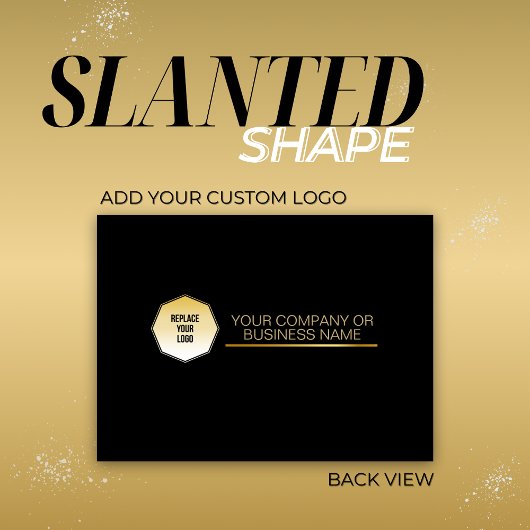 黒と金ゴールド、SVG図形要素に独自のイメージを追加 名刺