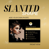 黒と金ゴールド、SVG図形要素に独自のイメージを追加 名刺