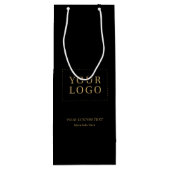黒と金シンプルなビジネス ロゴ ワイン ペーパーバッグ (裏面)