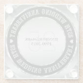 黒と金属の銀25周年記念2 ガラスコースター (裏面)