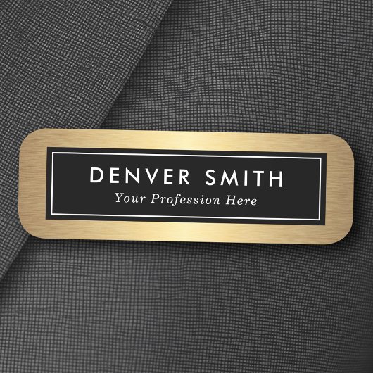 黒と金色のグラデーション名のタイトル 名札