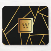 黒と金色の幾何学的 マウスパッド (正面)
