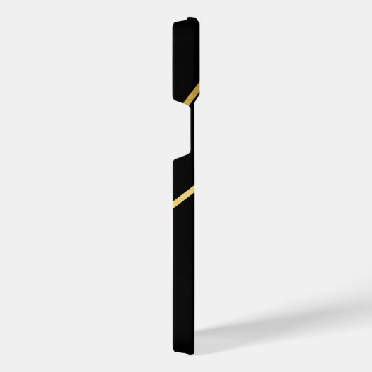 黒と金色の幾何学的 iPhoneケース (右側面)