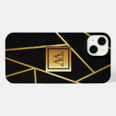 黒と金色の幾何学的 iPhoneケース (裏面横)