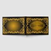 黒と金色の装飾付き ゲストブック (全面)