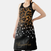 黒と金色の輝くヒョウ柄 エプロン (インサイチュ)