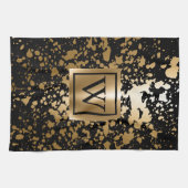黒と金色の金属ブラシ キッチンタオル (横)