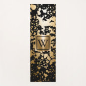 黒と金色の金属ブラシ ヨガマット (正面)