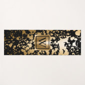 黒と金色の金属ブラシ ヨガマット (正面(横))