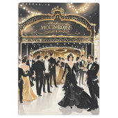 黒と金 豪華な贅沢、ムーラン・ルージュスタイル クリップボード (裏面)