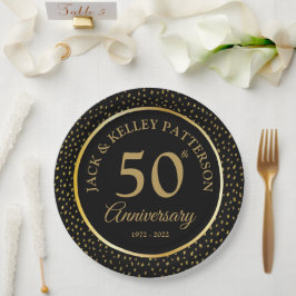 黒と金　50周年記念紙皿 ペーパープレート