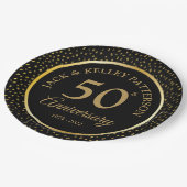 黒と金　50周年記念紙皿 ペーパープレート (アングル)