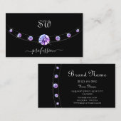 黒と銀と紫のダイヤモノグラムの 名刺 (正面/裏面)