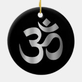 黒と銀のオムシンボル セラミックオーナメント (裏面)