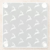 黒と銀のクリスマスホリデートナカイ ガラスコースター (裏面)