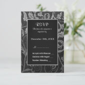 黒と銀のグレーダマスクの結婚式 – RSVP (スタンド正面)