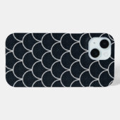 黒と銀のスカラップ模様の鱗柄 Case-Mate iPhoneケース (裏面 (横))