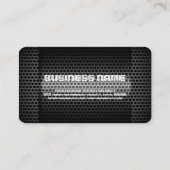 黒と銀のステンレス鋼金属穴 名刺 (裏面)