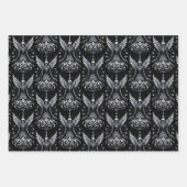 黒と銀のタトゥー天使 ラッピングペーパーシート (正面)