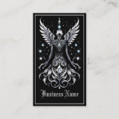 黒と銀のタトゥー天使 名刺 (正面)