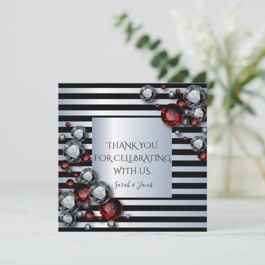 黒と銀のダイヤモンドとルビーストライプズ (スタンド正面)