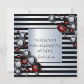 黒と銀のダイヤモンドとルビーストライプズ (正面)