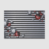 黒と銀のダイヤモンドとルビーストライプズ 薄葉紙 (正面)