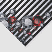 黒と銀のダイヤモンドとルビーストライプズ 薄葉紙 (詳細)