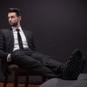 黒と銀のビットコイン暗号コインパターン ネクタイ