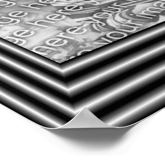 黒と銀のフレ縁どーム写真の追加 ポスター (角)