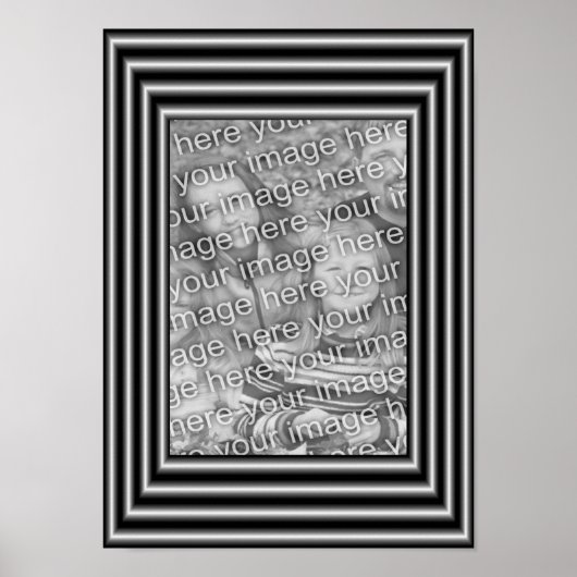 黒と銀のフレ縁どーム写真の追加 ポスター (正面)