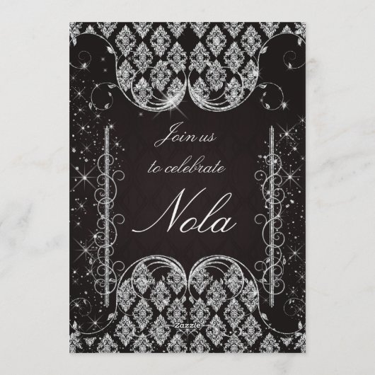 黒と銀の仮面舞踏会　ご招待状 招待状 (裏面)