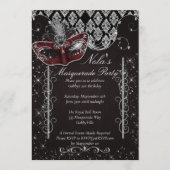 黒と銀の仮面舞踏会　ご招待状 招待状 (正面)