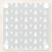 黒と銀の休日のクリスマスツリー ガラスコースター (裏面)