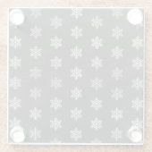 黒と銀の休日の雪 ガラスコースター (裏面)