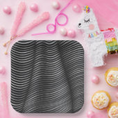 黒と銀の光学錯覚 ペーパープレート (パーティー)