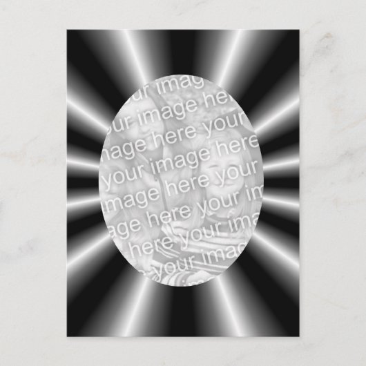 黒と銀の光線のデザイン写真 ポストカード (正面)