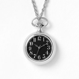 黒と銀の大きい番号 腕時計