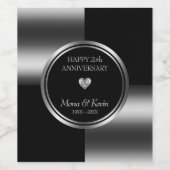 黒と銀の幾何学模様 ワインラベル (シングルラベル)