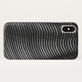 黒と銀の抽象的なパターン Case-Mate iPhoneケース (裏面(横))