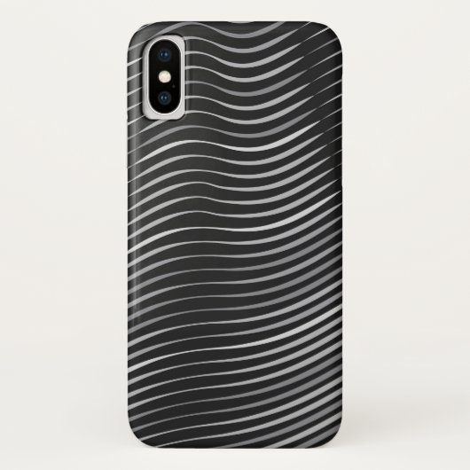 黒と銀の抽象的なパターン Case-Mate iPhoneケース (裏面)