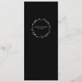 『黒と銀の書道の緑結婚の森』 メニュー (裏面)