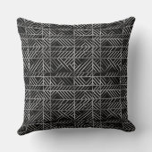 黒と銀の格子模様 クッション (裏面)