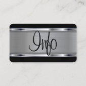 黒と銀の理容師ロゴ名刺 名刺 (裏面)