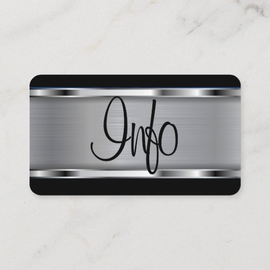 黒と銀の理容師ロゴ 名刺 (裏面)