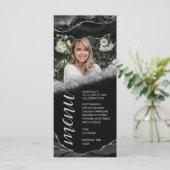 黒と銀の瑪瑙フォトメニューカード メニュー (スタンド正面)