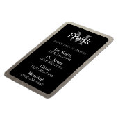黒と銀の箔押し 重要な電話番号 マグネット (左側)