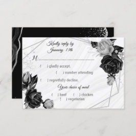 黒と銀の花の食事 出欠カード