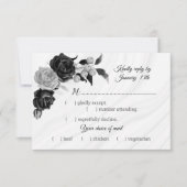 黒と銀の花の食事 出欠カード (正面)